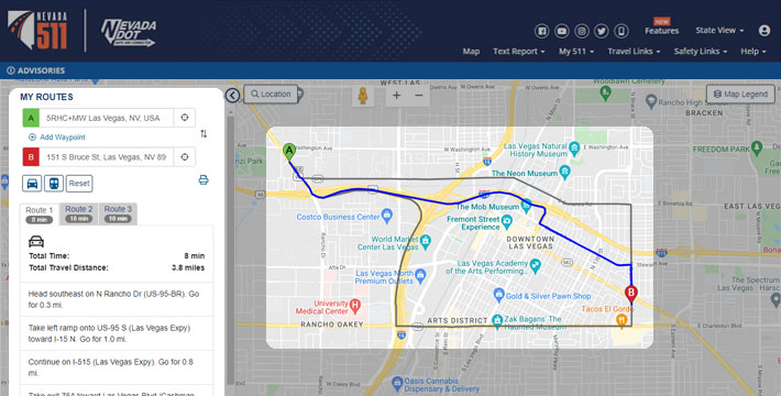 Creating and saving customized route